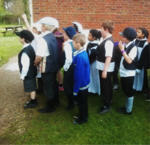 Pupils from Norwitch Academy dressed as Victorians on a workhouse trip